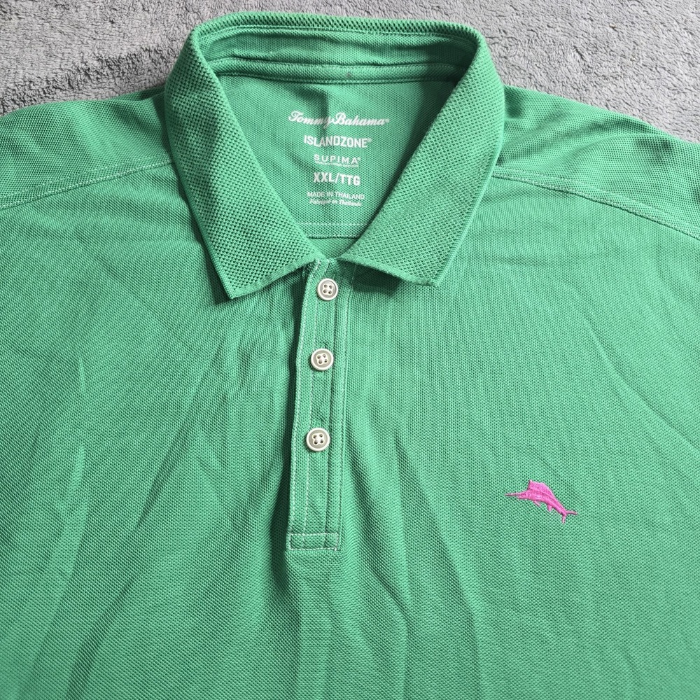 Tommy Bahama IslandZone Polo Mens 2XL Green Golf Casual Beach Resort Vacation
